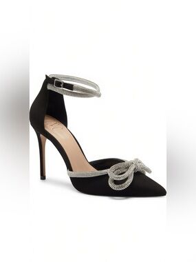 INC Lidani Black Crystal Bow Pointed Toe Heels Size 5